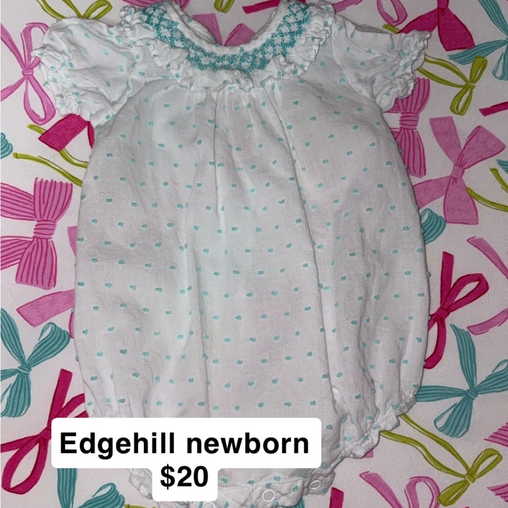 Edgehill Collection White and Blue Polka Dot Diaper Cover